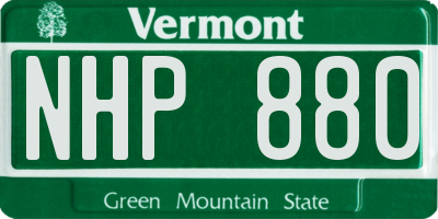 VT license plate NHP880