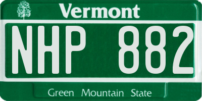 VT license plate NHP882