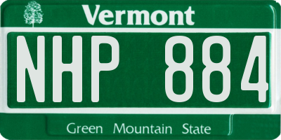 VT license plate NHP884