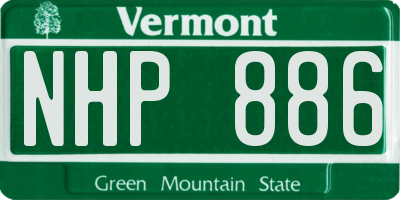 VT license plate NHP886