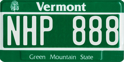 VT license plate NHP888