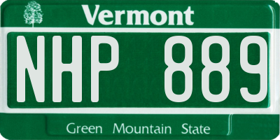 VT license plate NHP889