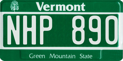 VT license plate NHP890