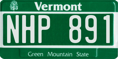 VT license plate NHP891