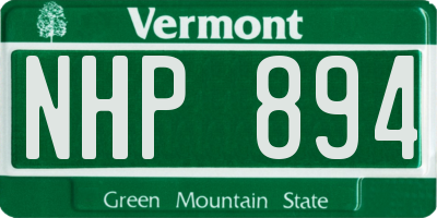 VT license plate NHP894