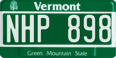 VT license plate NHP898