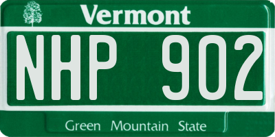 VT license plate NHP902