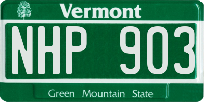 VT license plate NHP903
