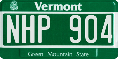 VT license plate NHP904