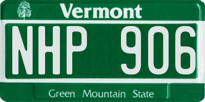 VT license plate NHP906