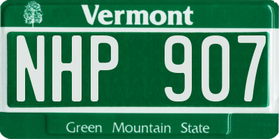VT license plate NHP907