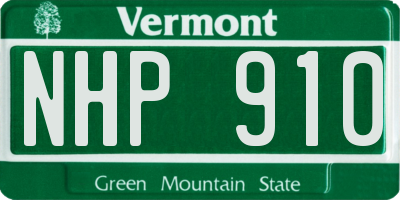 VT license plate NHP910