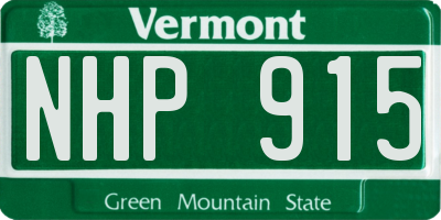 VT license plate NHP915