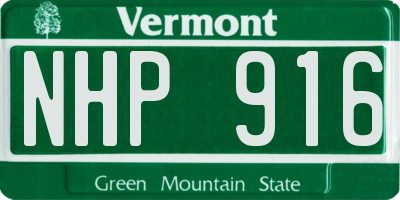 VT license plate NHP916