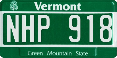 VT license plate NHP918