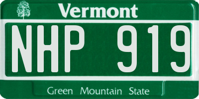 VT license plate NHP919