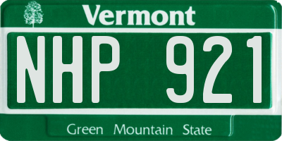 VT license plate NHP921