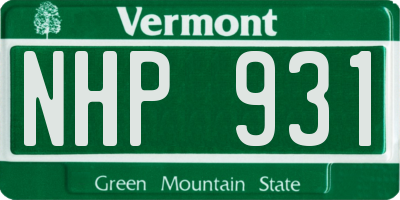 VT license plate NHP931