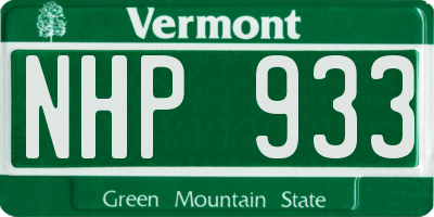 VT license plate NHP933