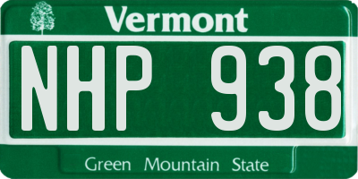 VT license plate NHP938