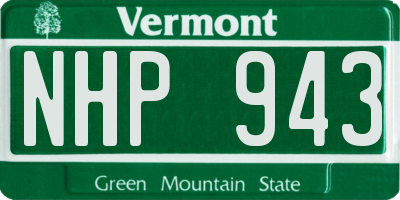 VT license plate NHP943
