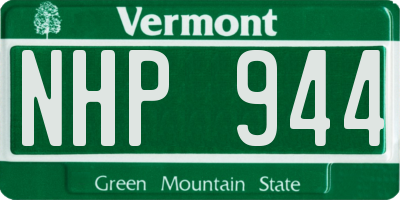 VT license plate NHP944