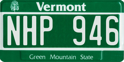 VT license plate NHP946