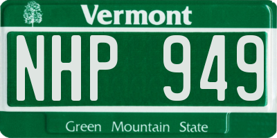 VT license plate NHP949