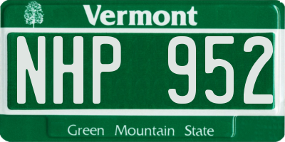 VT license plate NHP952