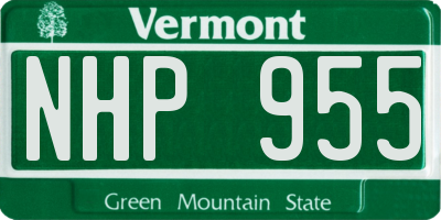 VT license plate NHP955