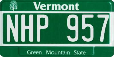 VT license plate NHP957