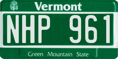 VT license plate NHP961