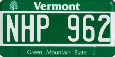 VT license plate NHP962