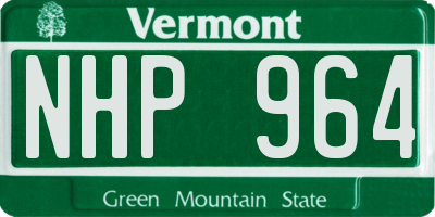VT license plate NHP964