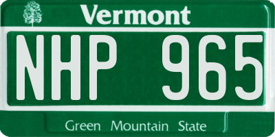 VT license plate NHP965