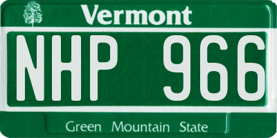 VT license plate NHP966