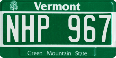 VT license plate NHP967