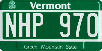 VT license plate NHP970