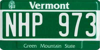 VT license plate NHP973