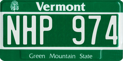 VT license plate NHP974