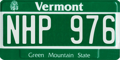 VT license plate NHP976