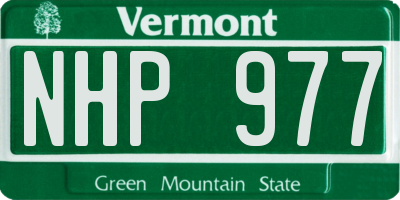 VT license plate NHP977