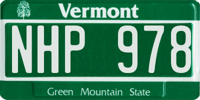 VT license plate NHP978