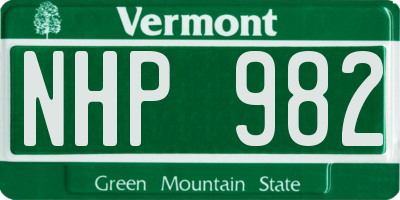 VT license plate NHP982