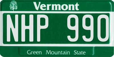VT license plate NHP990
