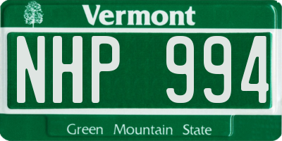 VT license plate NHP994