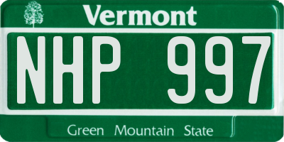 VT license plate NHP997