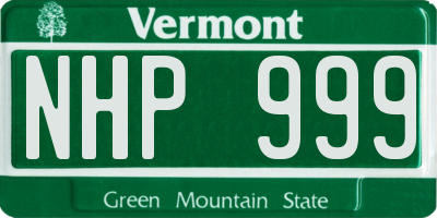 VT license plate NHP999