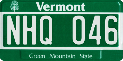 VT license plate NHQ046