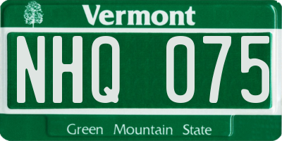 VT license plate NHQ075